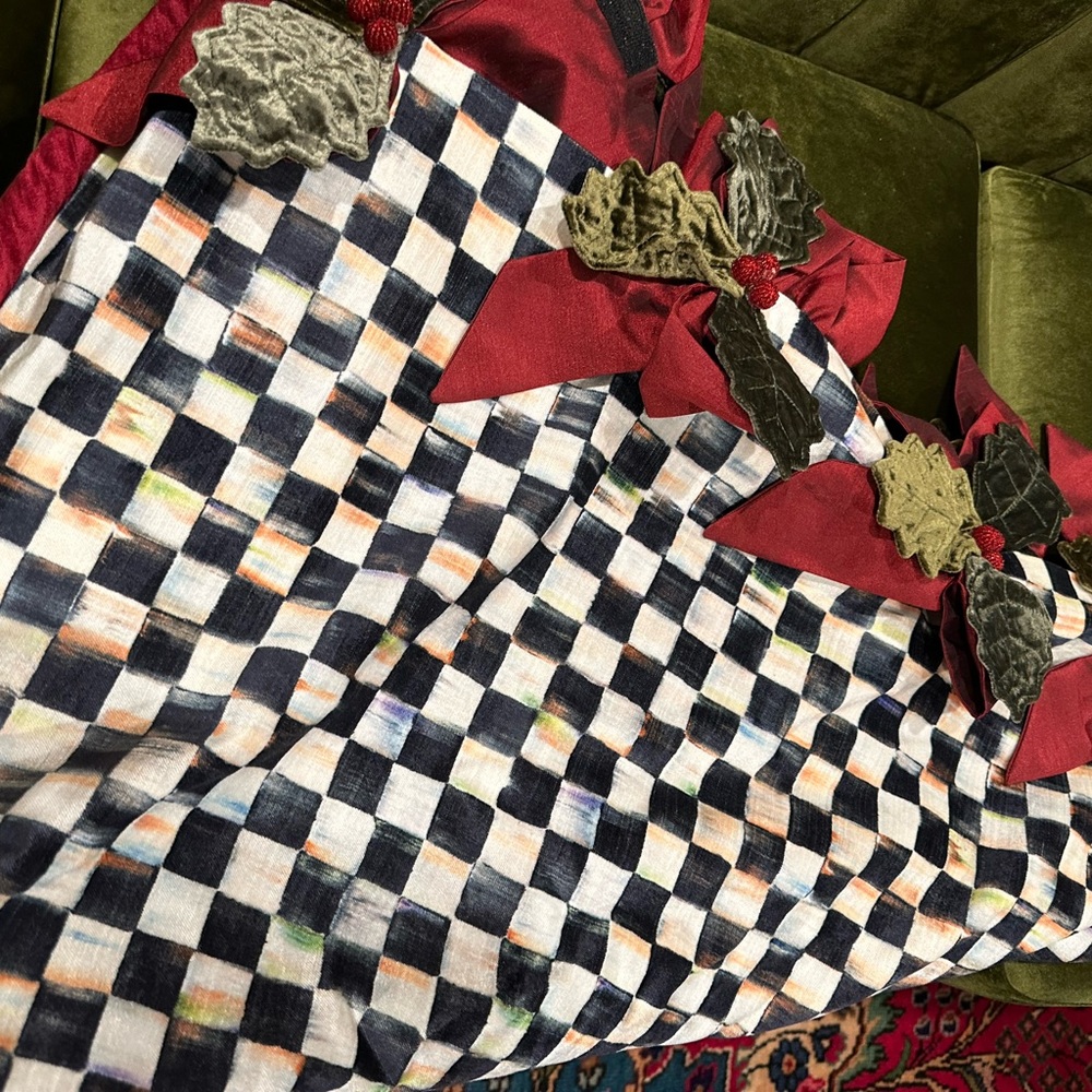 Rare Mackinzie Childs Courtly Check Tree Skirt